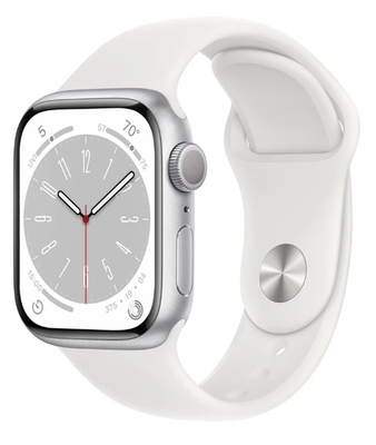   Apple Watch Series 8 41  Aluminium Case, S/M Silver/White Sport Band