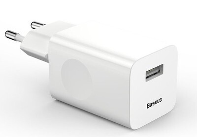 Зарядные устройства Baseus СЗУ c быстрой зарядкой Super Si Quick charger USB (3A/24W White (фото)