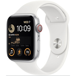 Умные часы Apple Watch Series SE Gen 2 44 мм Aluminium Case, M/L Silver/White Sport Band