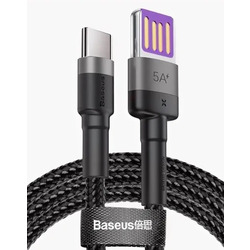 Кабель питания/данных Baseus Cafule HW USB - USB Type-C 1 м черный