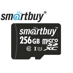  - Smartbuy microSDXC Class 10 UHS-I U1 + SD adapter 256 GB, : 80 MB/s,   SD